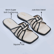 Charcoal Black Jute Flats - Image 4