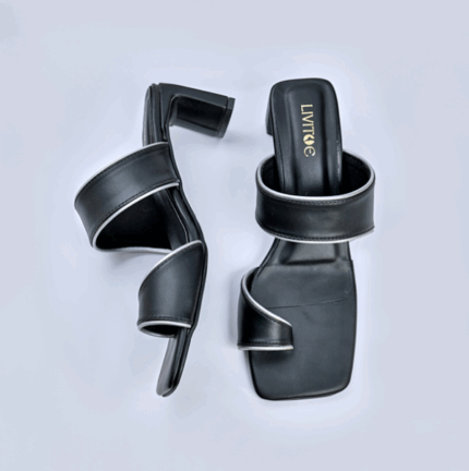 Ash Black Asymmetrical Heels
