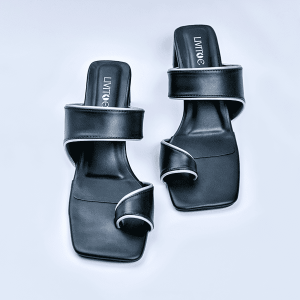 Ash Black Asymmetrical Heels - Image 2