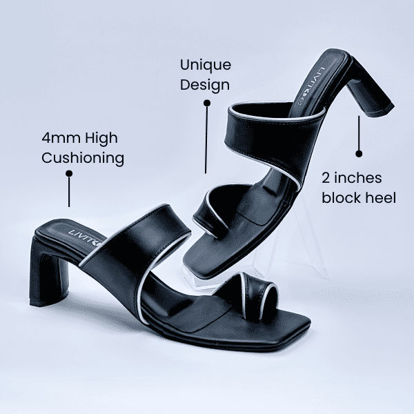 Ash Black Asymmetrical Heels - Image 4