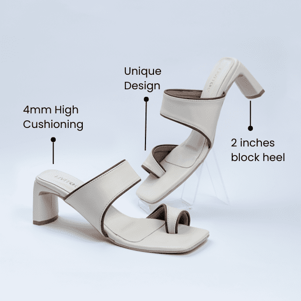 Ivory Asymmetrical Heels - Image 4
