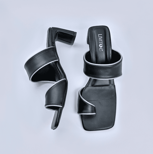 Ash Black Asymmetrical Heels - Image 1